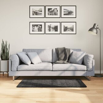 Vloerkleed PAMPLONA shaggy hoogpolig modern 60x110 cm antraciet 1