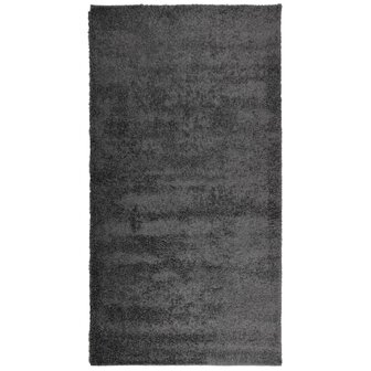 Vloerkleed PAMPLONA shaggy hoogpolig modern 80x150 cm antraciet 2