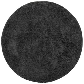 Vloerkleed PAMPLONA shaggy hoogpolig modern &Oslash; 80 cm antraciet 2