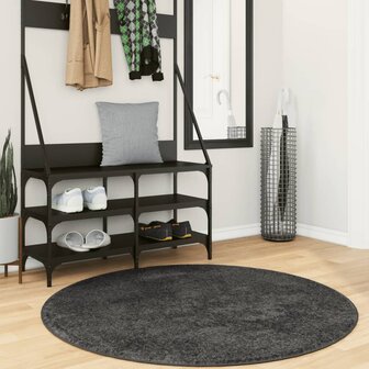 Vloerkleed PAMPLONA shaggy hoogpolig modern &Oslash; 120 cm antraciet 1