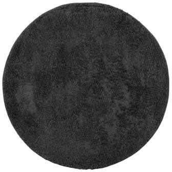 Vloerkleed PAMPLONA shaggy hoogpolig modern &Oslash; 120 cm antraciet 2
