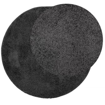 Vloerkleed PAMPLONA shaggy hoogpolig modern &Oslash; 120 cm antraciet 3