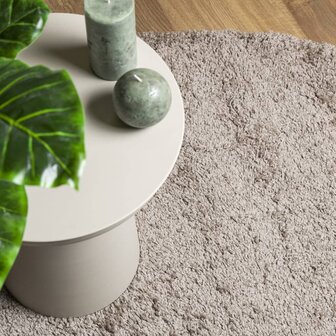 Vloerkleed PAMPLONA shaggy hoogpolig modern &Oslash; 80 cm beige 7