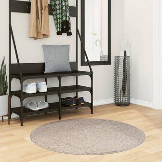 Vloerkleed PAMPLONA shaggy hoogpolig modern &Oslash; 100 cm beige 1