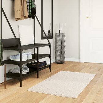 Vloerkleed PAMPLONA shaggy hoogpolig modern 60x110 cm cr&egrave;me 1