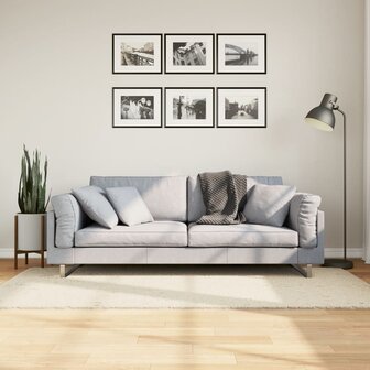 Vloerkleed PAMPLONA shaggy hoogpolig modern 80x150 cm cr&egrave;me 1