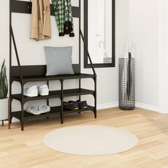 Vloerkleed PAMPLONA shaggy hoogpolig modern &Oslash; 80 cm cr&egrave;mekleur 1