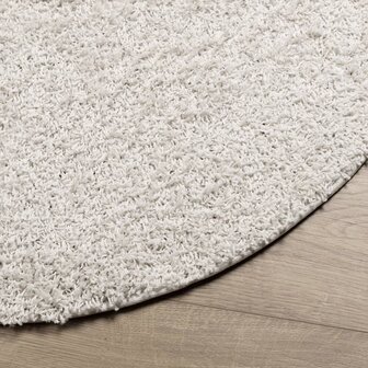 Vloerkleed PAMPLONA shaggy hoogpolig modern &Oslash; 80 cm cr&egrave;mekleur 4