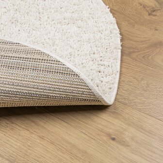 Vloerkleed PAMPLONA shaggy hoogpolig modern &Oslash; 80 cm cr&egrave;mekleur 5