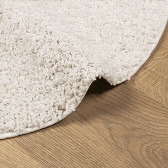 Vloerkleed PAMPLONA shaggy hoogpolig modern &Oslash; 80 cm cr&egrave;mekleur 6