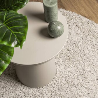 Vloerkleed PAMPLONA shaggy hoogpolig modern &Oslash; 80 cm cr&egrave;mekleur 7