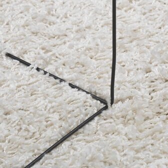 Vloerkleed PAMPLONA shaggy hoogpolig modern &Oslash; 80 cm cr&egrave;mekleur 8