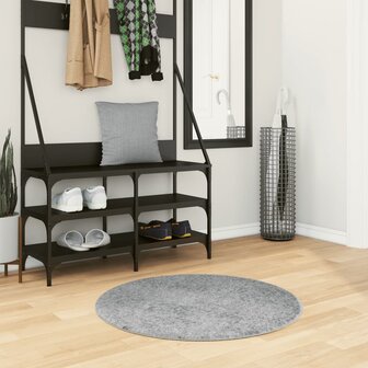 Vloerkleed PAMPLONA shaggy hoogpolig modern &Oslash; 80 cm grijs 1