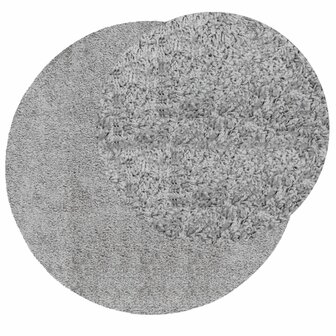 Vloerkleed PAMPLONA shaggy hoogpolig modern &Oslash; 80 cm grijs 3