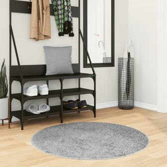 Vloerkleed PAMPLONA shaggy hoogpolig modern &Oslash; 100 cm grijs 1