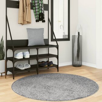 Vloerkleed PAMPLONA shaggy hoogpolig modern &Oslash; 120 cm grijs 1