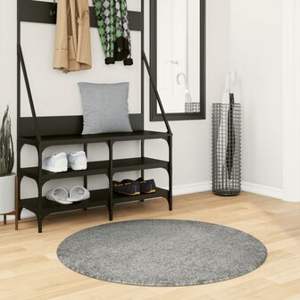 Vloerkleed PAMPLONA shaggy hoogpolig modern &Oslash; 100 cm groen 1