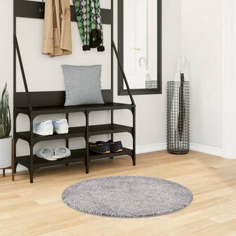 Vloerkleed PAMPLONA shaggy hoogpolig modern &Oslash; 80 cm blauw 1