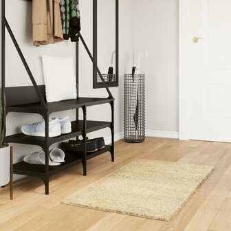 Vloerkleed PAMPLONA shaggy hoogpolig modern 60x110 cm goudkleur 1