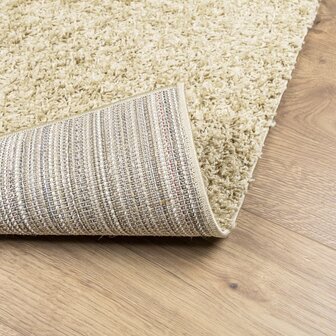 Vloerkleed shaggy hoogpolig modern 80x150 cm goudkleurig 5