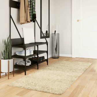 Vloerkleed PAMPLONA shaggy hoogpolig modern 80x200 cm goudkleur 1