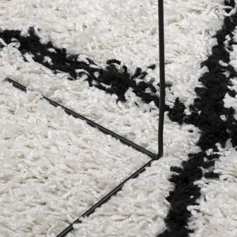 Vloerkleed PAMPLONA shaggy hoogpolig &Oslash; 80 cm cr&egrave;me en zwart 8