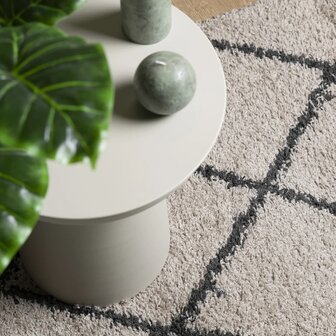 Vloerkleed shaggy hoogpolig modern 60x110 cm beige en antraciet 7