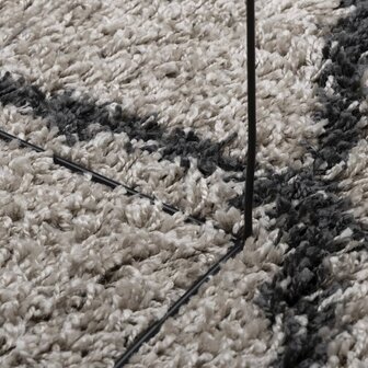 Vloerkleed shaggy hoogpolig modern 60x110 cm beige en antraciet 8