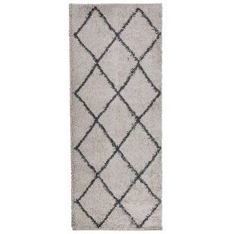 Vloerkleed PAMPLONA shaggy hoogpolig 80x200 cm beige antraciet 2