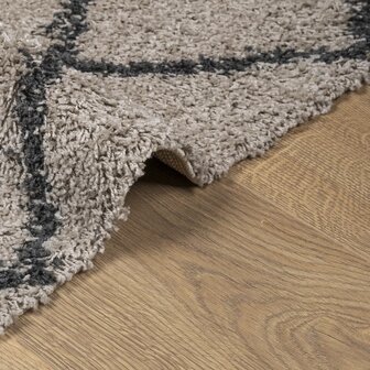 Vloerkleed PAMPLONA shaggy hoogpolig 80x200 cm beige antraciet 6