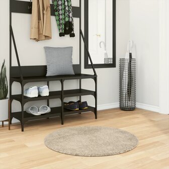 Vloerkleed ISTAN hoogpolig glanzend &Oslash; 80 cm beige 1