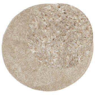 Vloerkleed ISTAN hoogpolig glanzend &Oslash; 80 cm beige 3