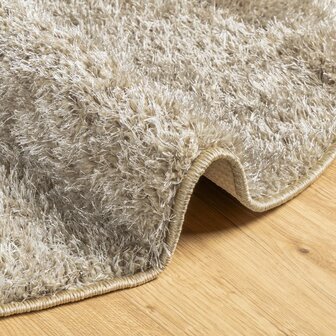 Vloerkleed ISTAN hoogpolig glanzend &Oslash; 80 cm beige 6