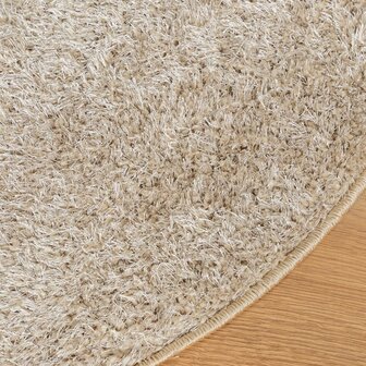 Vloerkleed ISTAN hoogpolig glanzend &Oslash; 100 cm beige 4
