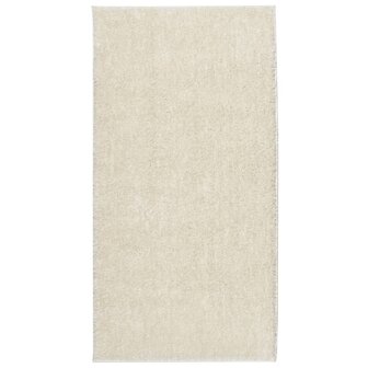 Vloerkleed ISTAN hoogpolig glanzend 80x150 cm cr&egrave;mekleurig 2