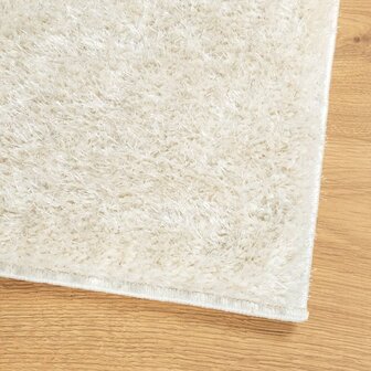 Vloerkleed ISTAN hoogpolig glanzend 80x150 cm cr&egrave;mekleurig 4