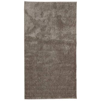 Vloerkleed ISTAN hoogpolig glanzend 80x150 cm grijs 2