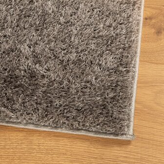 Vloerkleed ISTAN hoogpolig glanzend 80x150 cm grijs 4