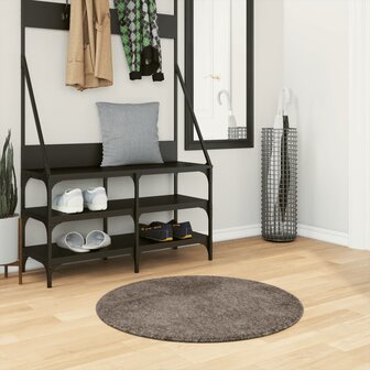 Vloerkleed ISTAN hoogpolig glanzend &Oslash; 80 cm grijs 1