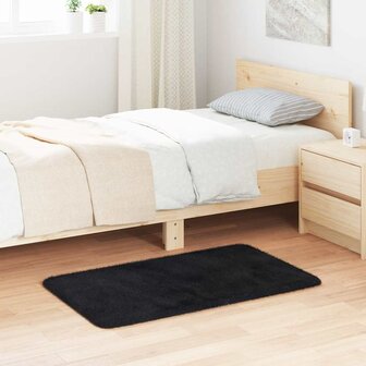 Hoogpolig vloerkleed NAVARRA 60x100 cm polyester zwart 1