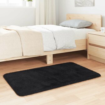 Hoogpolig vloerkleed NAVARRA 60x100 cm polyester zwart 3
