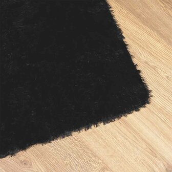 Hoogpolig vloerkleed NAVARRA 60x100 cm polyester zwart 4