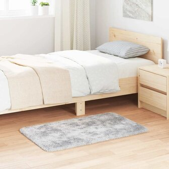 Hoogpolig vloerkleed NAVARRA 60x100 cm polyester lichtgrijs 1