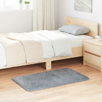 Hoogpolig vloerkleed NAVARRA 60x100 cm polyester zilvergrijs 1