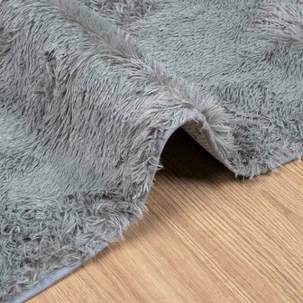 Hoogpolig vloerkleed NAVARRA 60x100 cm polyester zilvergrijs 5