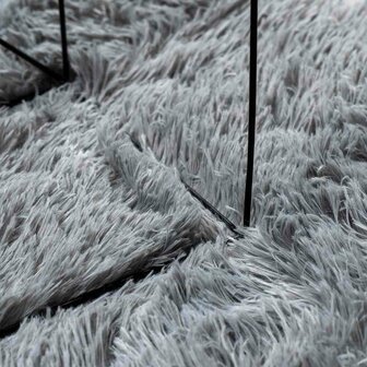 Hoogpolig vloerkleed NAVARRA 60x100 cm polyester zilvergrijs 7