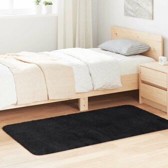 Hoogpolig vloerkleed NAVARRA 80x150 cm polyester zwart 1