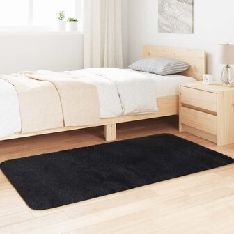 Hoogpolig vloerkleed NAVARRA 80x150 cm polyester zwart 3
