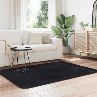 Hoogpolig vloerkleed NAVARRA 120x170 cm polyester zwart 3