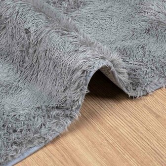 Hoogpolig vloerkleed NAVARRA 120x170 cm polyester zilvergrijs 5